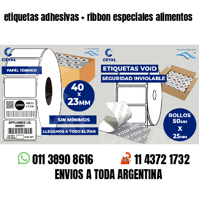 etiquetas adhesivas ribbon especiales alimentos