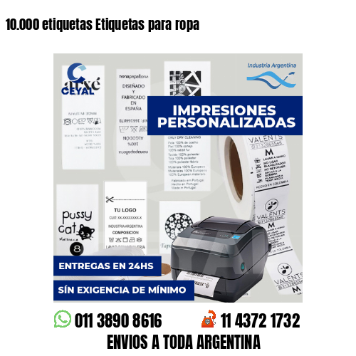 10.000 etiquetas Etiquetas para ropa