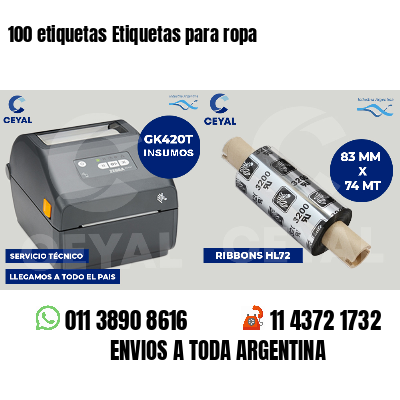 100 etiquetas Etiquetas para ropa