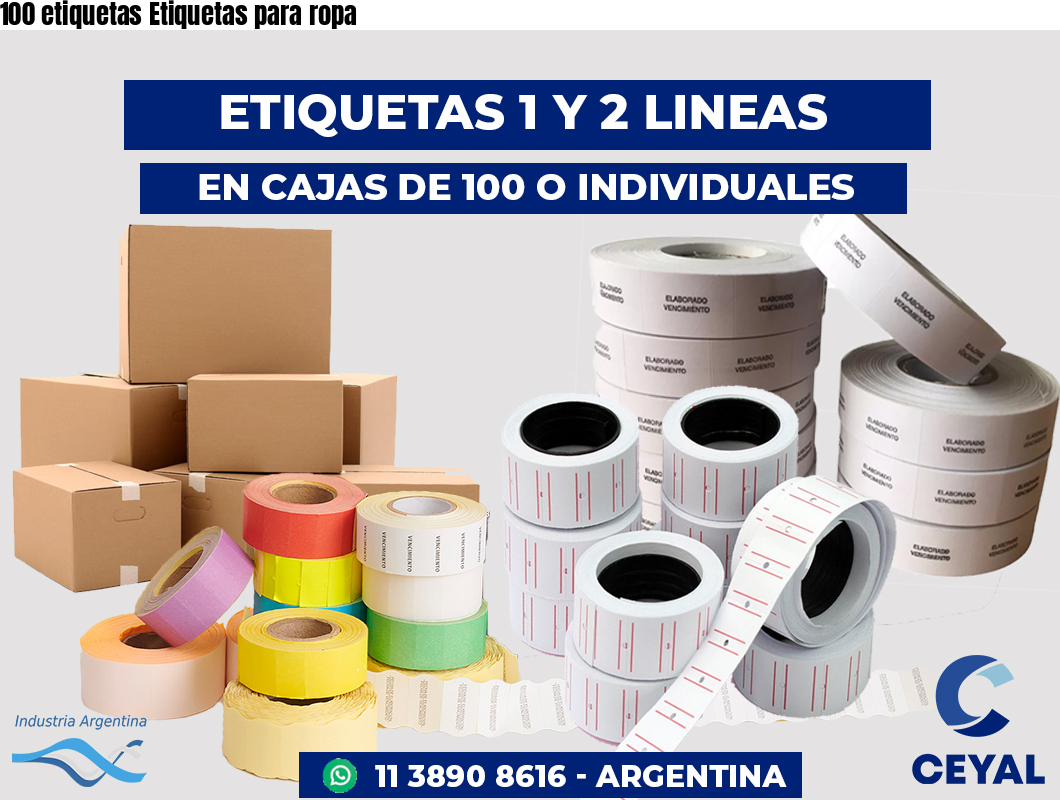100 etiquetas Etiquetas para ropa