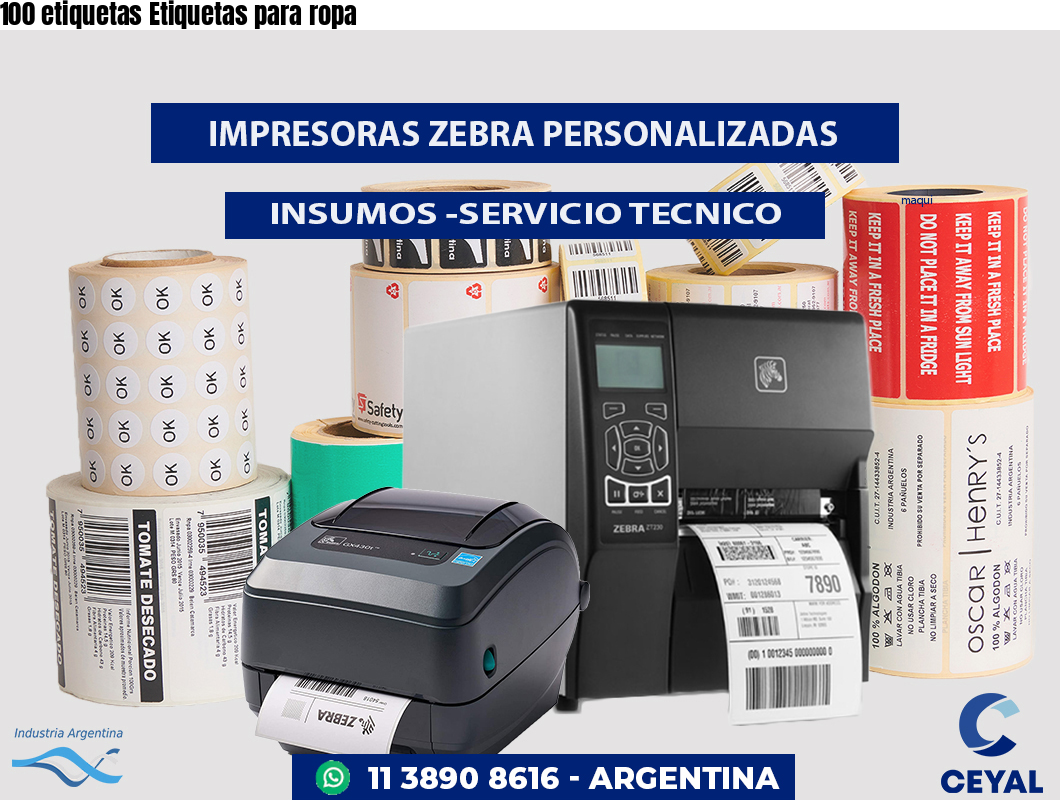 100 etiquetas Etiquetas para ropa