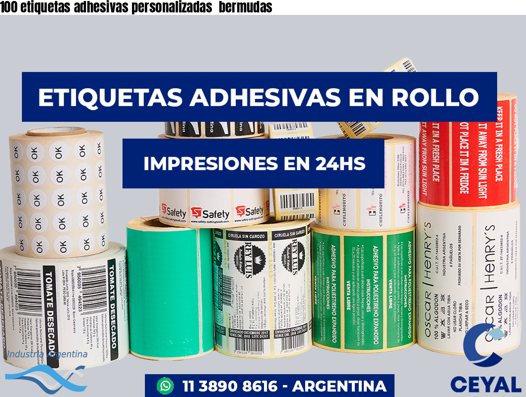 100 etiquetas adhesivas personalizadas  bermudas
