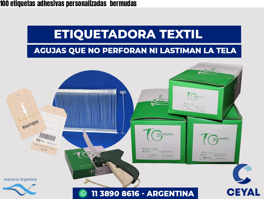 100 etiquetas adhesivas personalizadas  bermudas