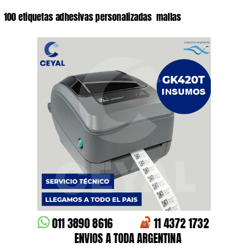 100 etiquetas adhesivas personalizadas  mallas
