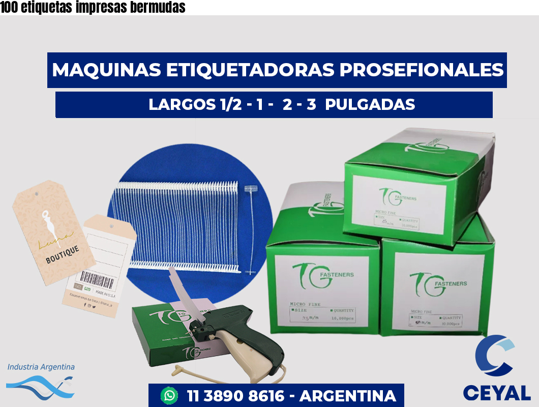 100 etiquetas impresas bermudas