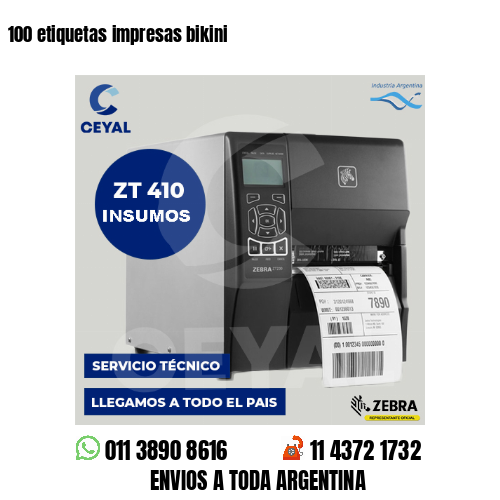 100 etiquetas impresas bikini