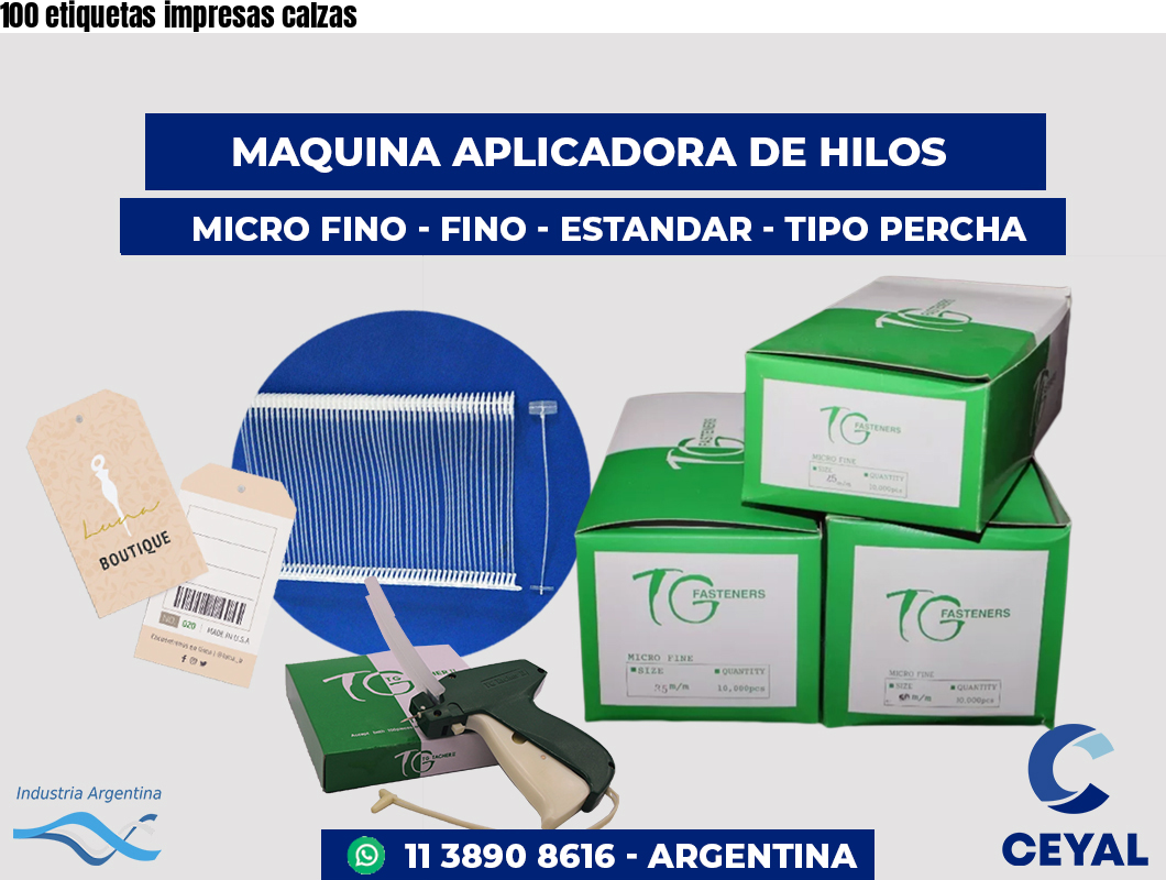 100 etiquetas impresas calzas