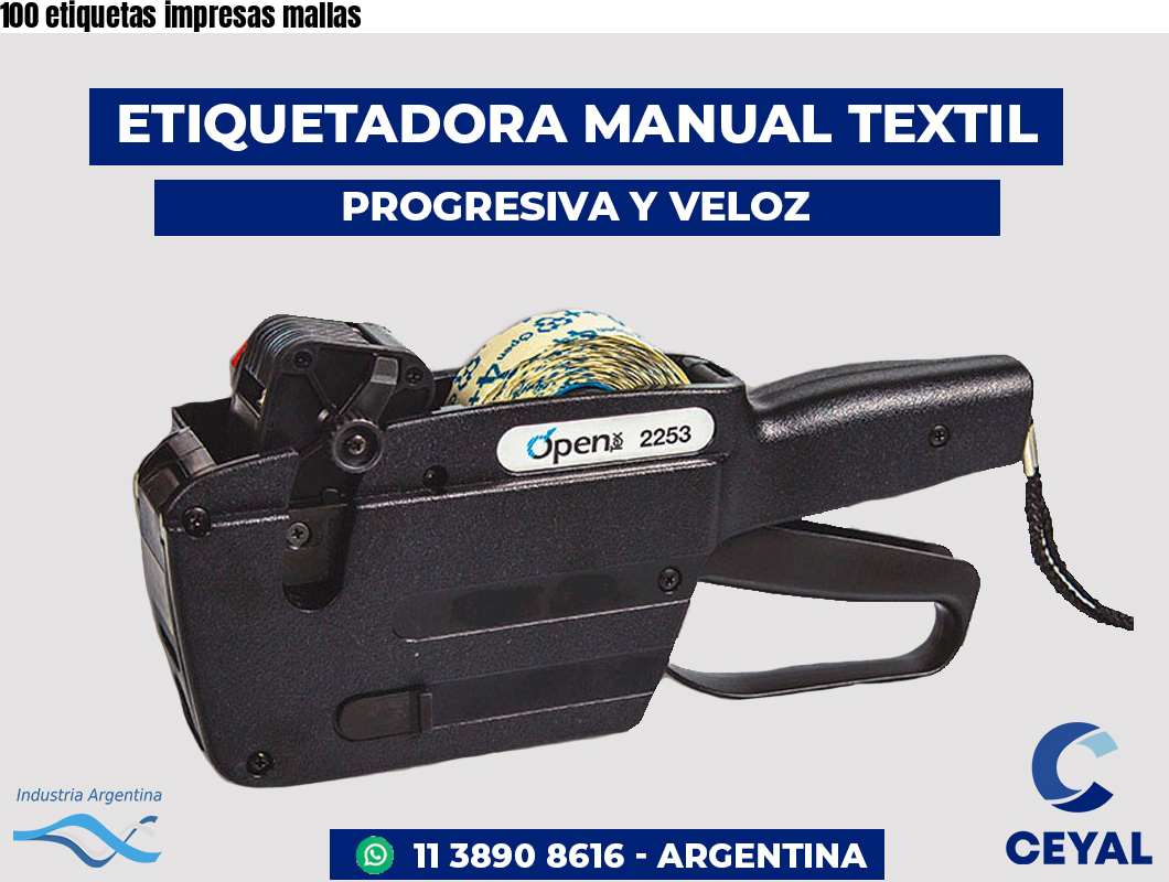 100 etiquetas impresas mallas