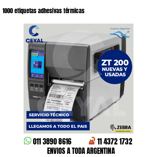 1000 etiquetas adhesivas térmicas