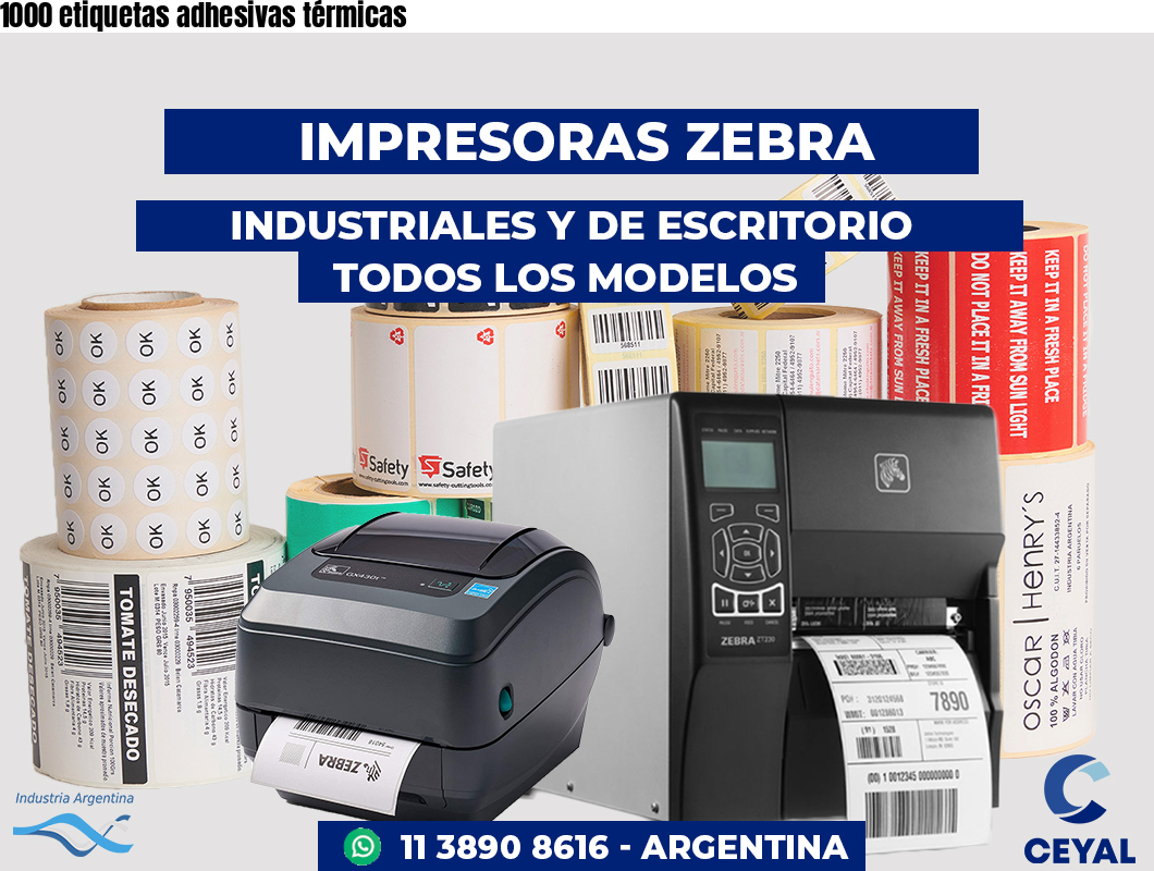 1000 etiquetas adhesivas térmicas