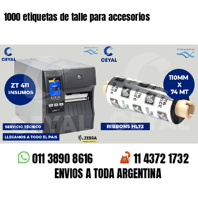 1000 etiquetas de talle para accesorios