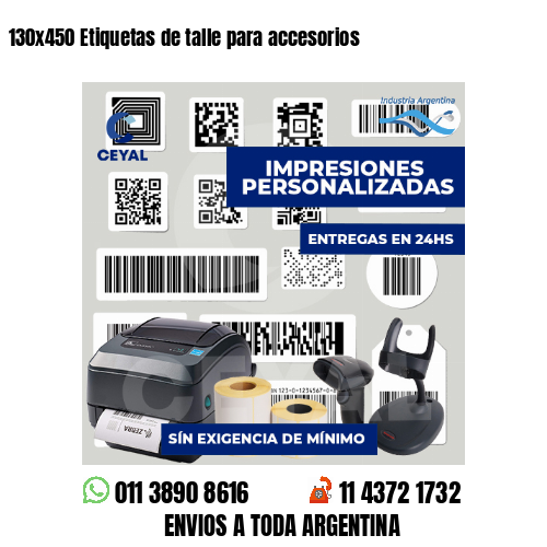 130x450 Etiquetas de talle para accesorios