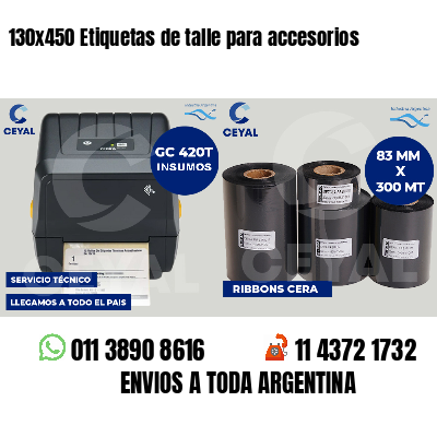 130x450 Etiquetas de talle para accesorios
