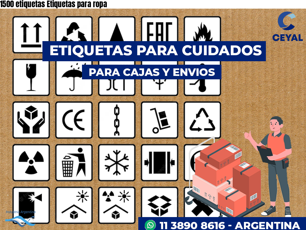 1500 etiquetas Etiquetas para ropa