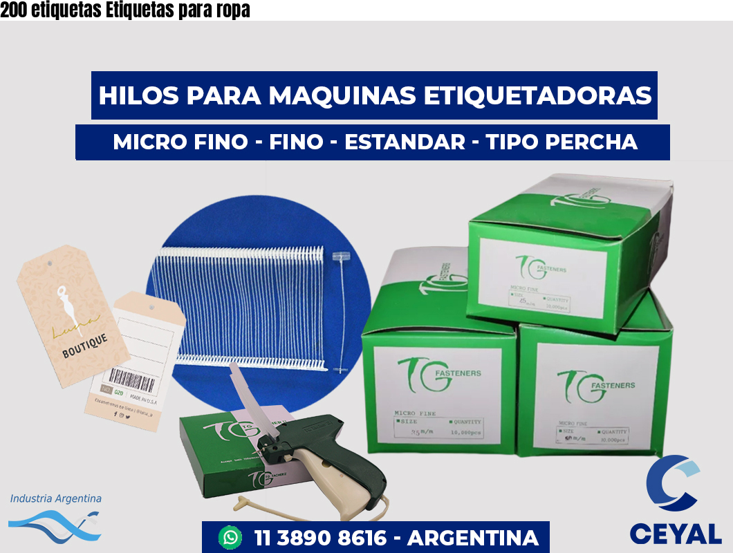 200 etiquetas Etiquetas para ropa