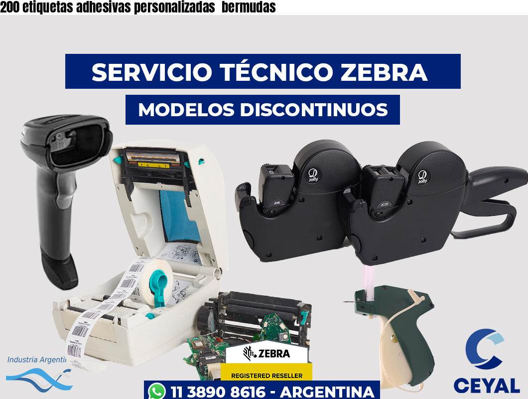 200 etiquetas adhesivas personalizadas  bermudas