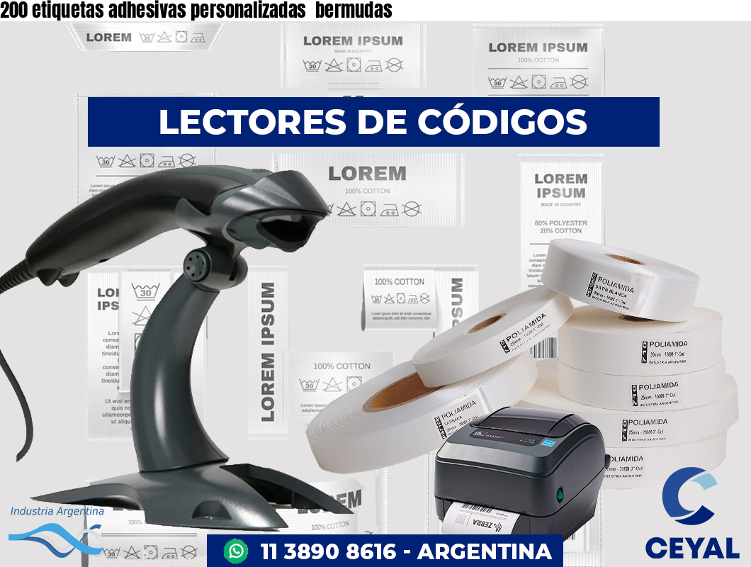 200 etiquetas adhesivas personalizadas  bermudas