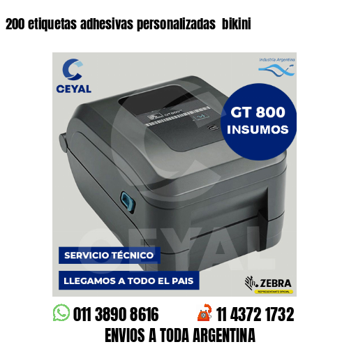 200 etiquetas adhesivas personalizadas  bikini