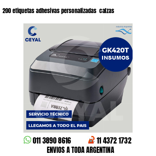 200 etiquetas adhesivas personalizadas  calzas