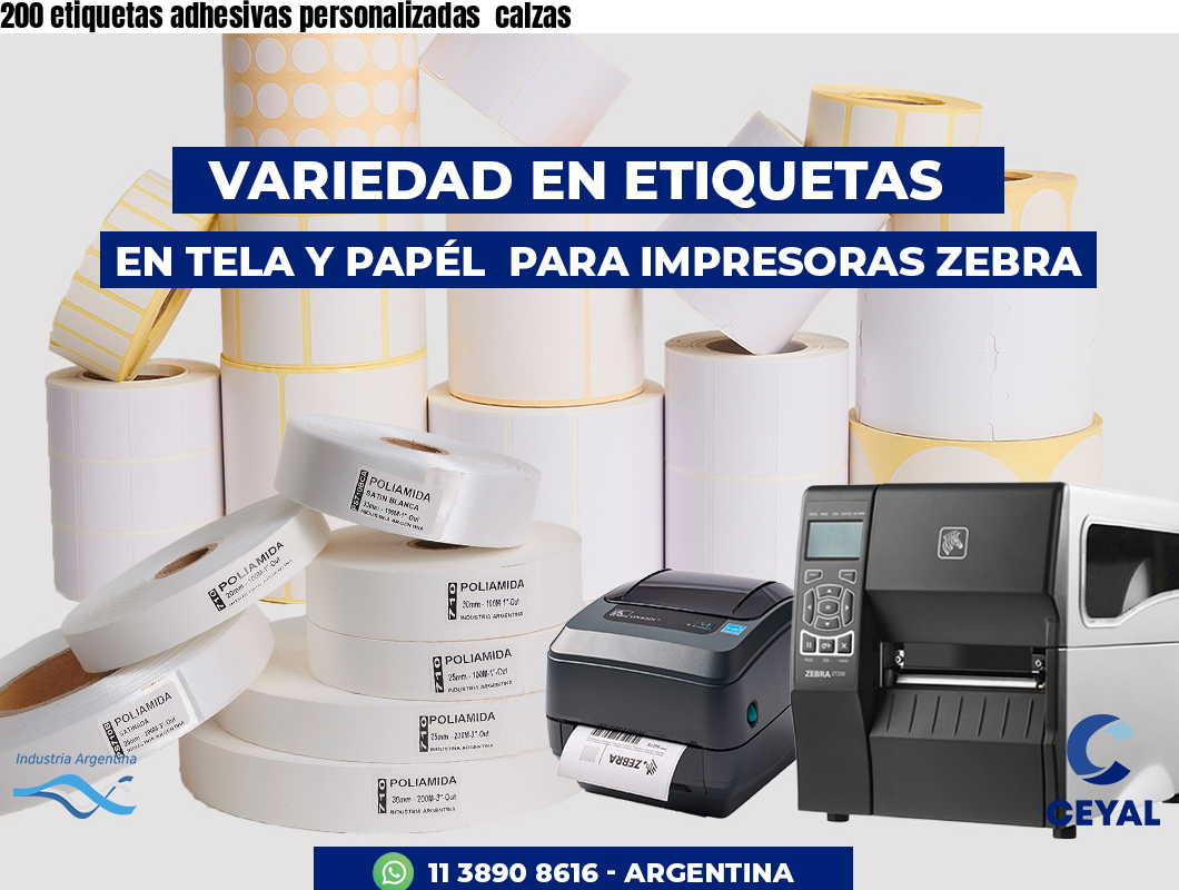 200 etiquetas adhesivas personalizadas  calzas