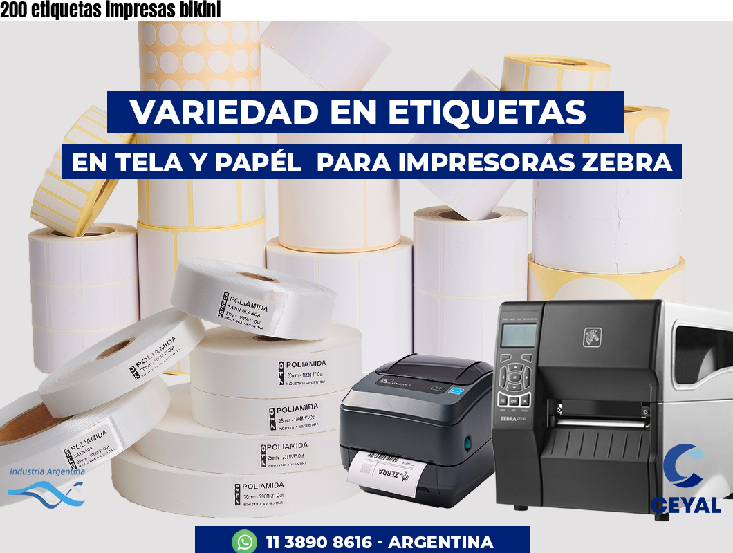 200 etiquetas impresas bikini