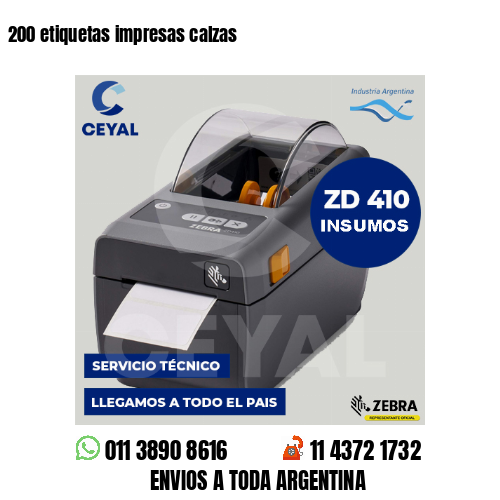 200 etiquetas impresas calzas