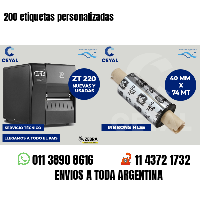 200 etiquetas personalizadas
