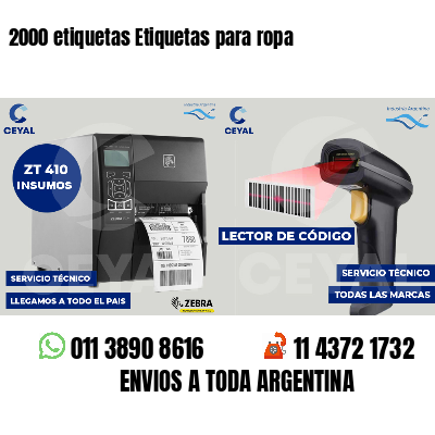 2000 etiquetas Etiquetas para ropa