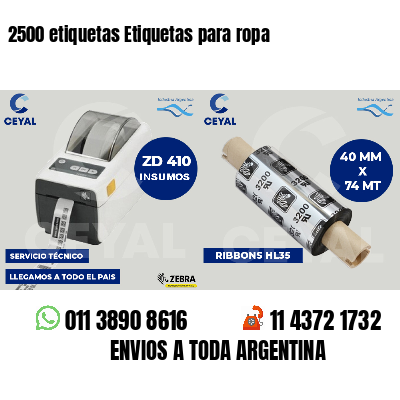 2500 etiquetas Etiquetas para ropa