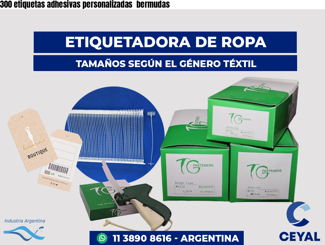 300 etiquetas adhesivas personalizadas  bermudas