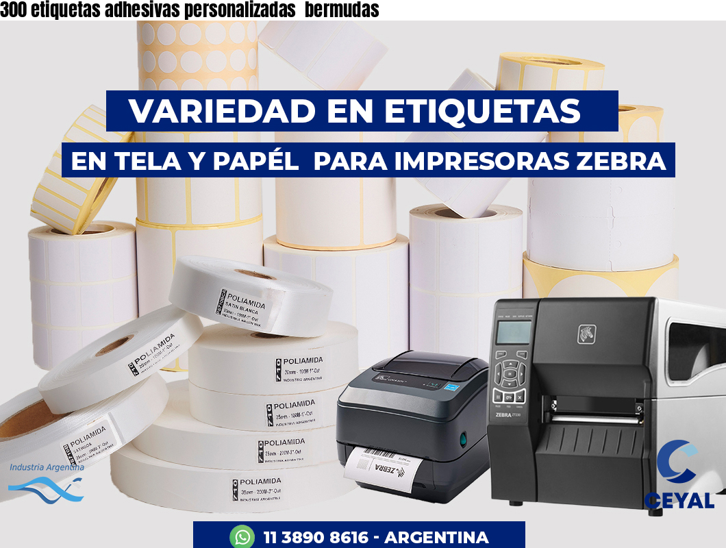 300 etiquetas adhesivas personalizadas  bermudas