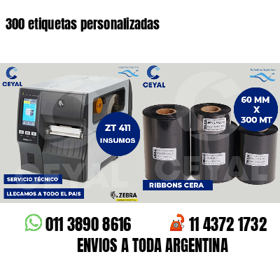 300 etiquetas personalizadas