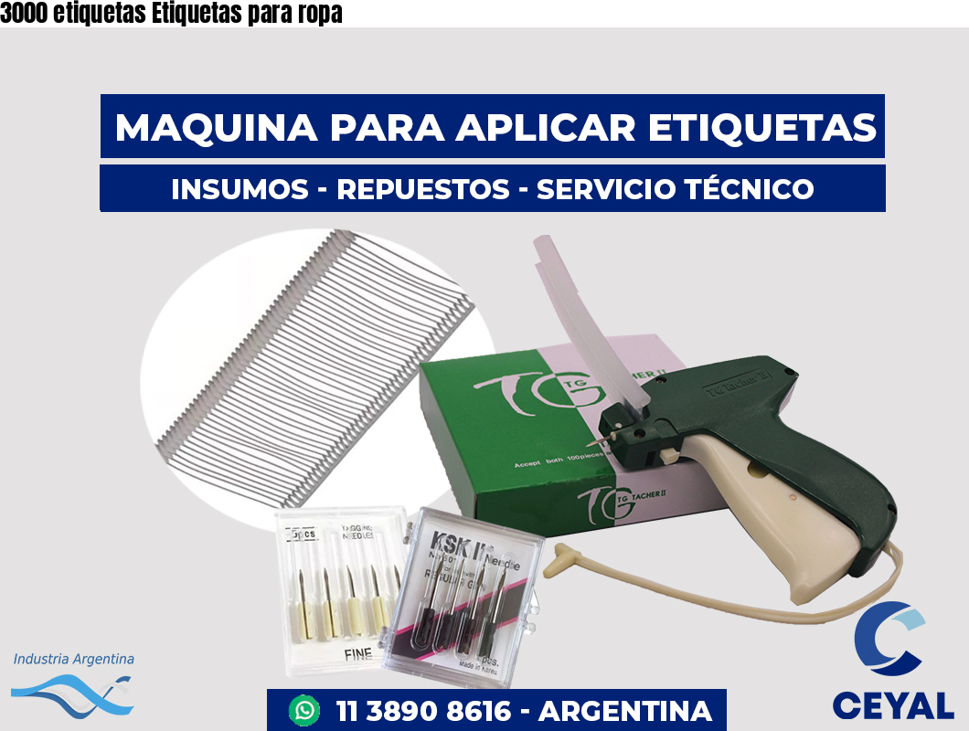 3000 etiquetas Etiquetas para ropa