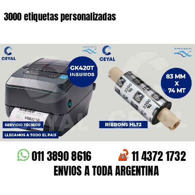 3000 etiquetas personalizadas