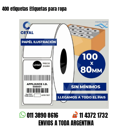 400 etiquetas Etiquetas para ropa