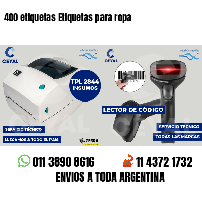 400 etiquetas Etiquetas para ropa