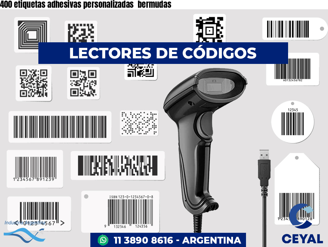 400 etiquetas adhesivas personalizadas bermudas