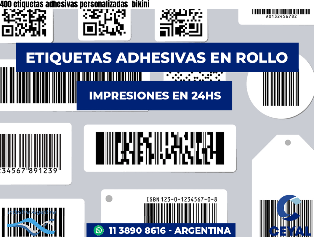 400 etiquetas adhesivas personalizadas  bikini