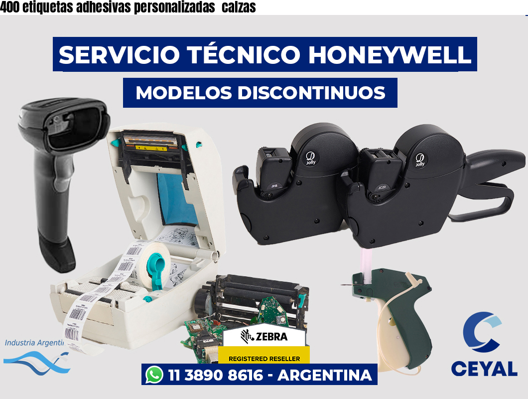 400 etiquetas adhesivas personalizadas calzas