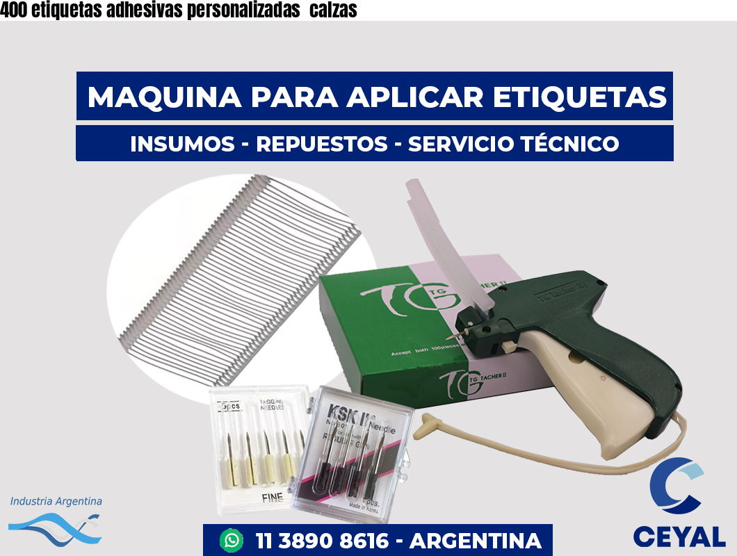 400 etiquetas adhesivas personalizadas calzas