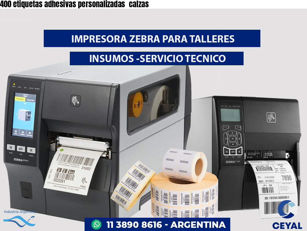 400 etiquetas adhesivas personalizadas calzas