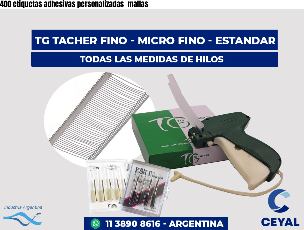 400 etiquetas adhesivas personalizadas mallas