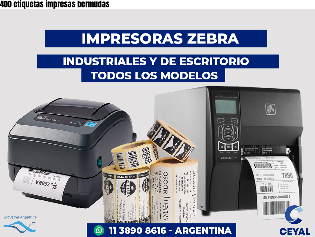 400 etiquetas impresas bermudas