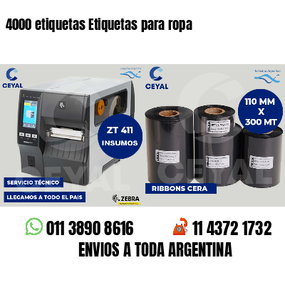 4000 etiquetas Etiquetas para ropa
