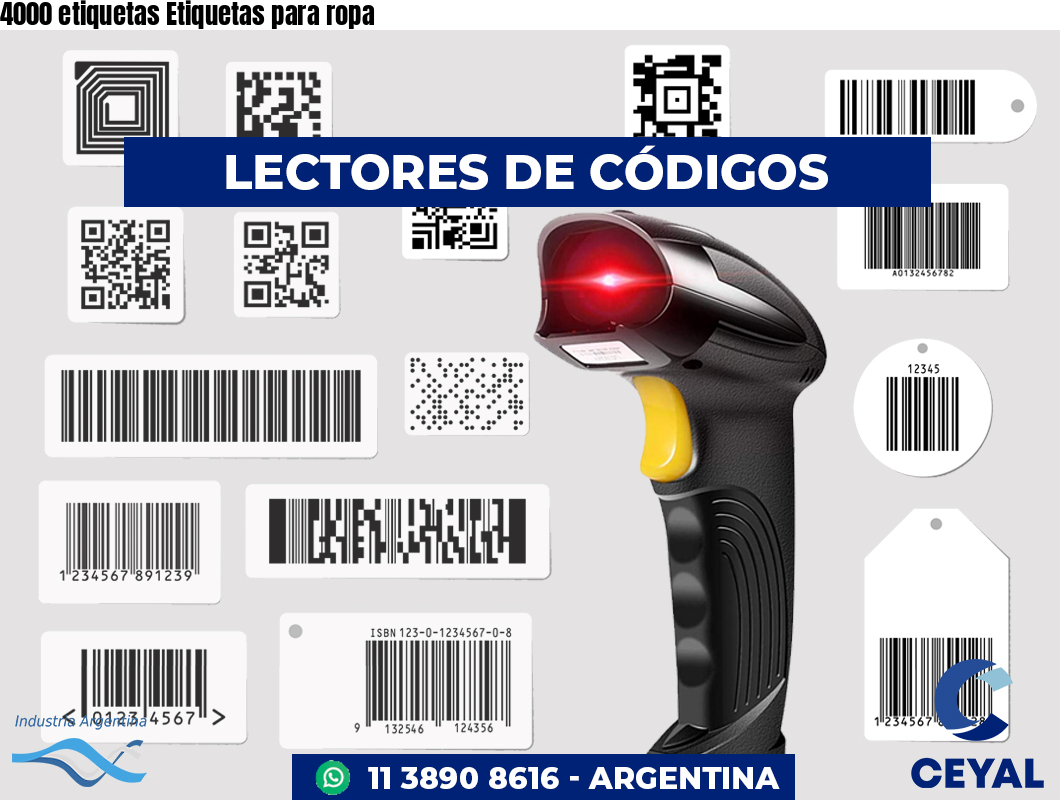 4000 etiquetas Etiquetas para ropa