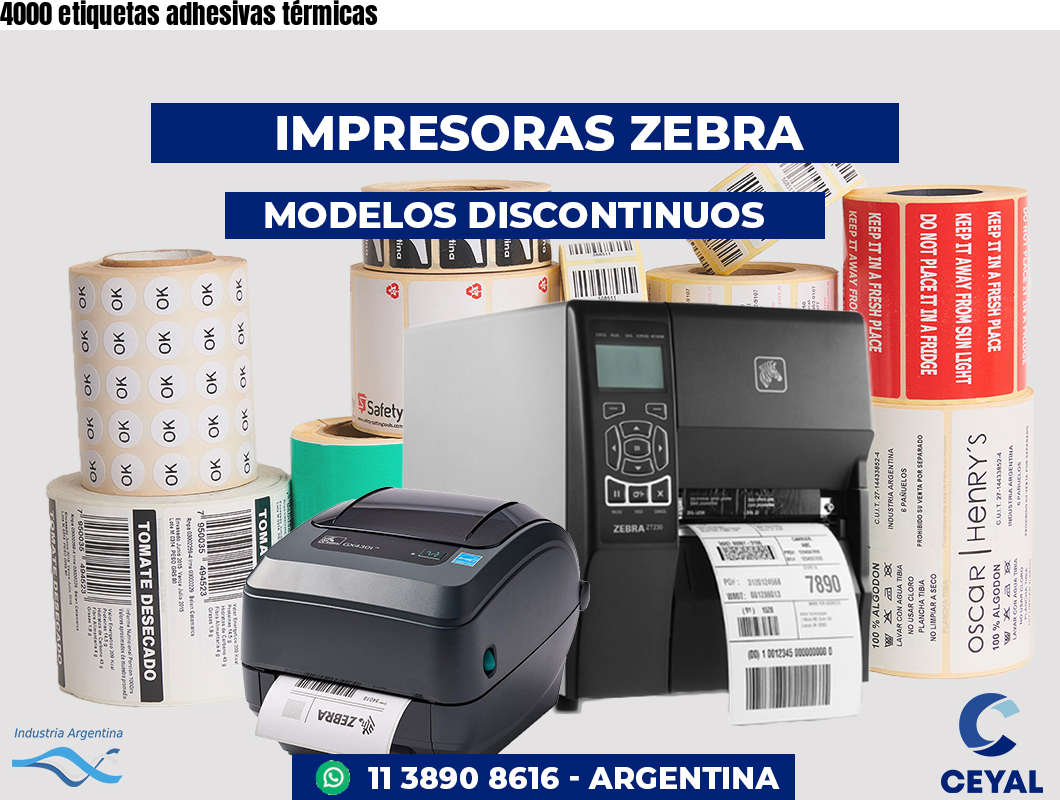 4000 etiquetas adhesivas térmicas