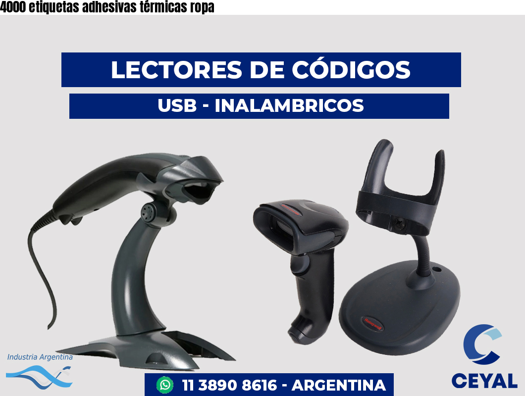 4000 etiquetas adhesivas térmicas ropa
