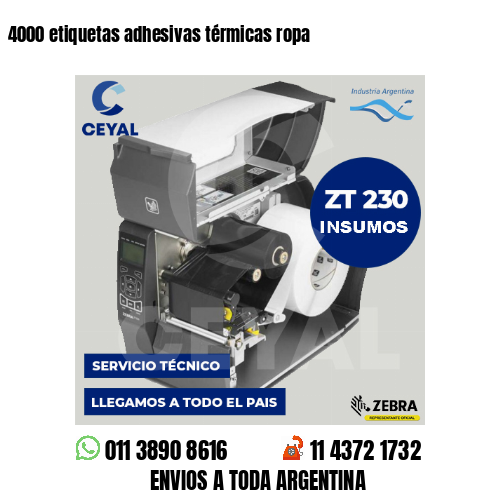 4000 etiquetas adhesivas térmicas ropa