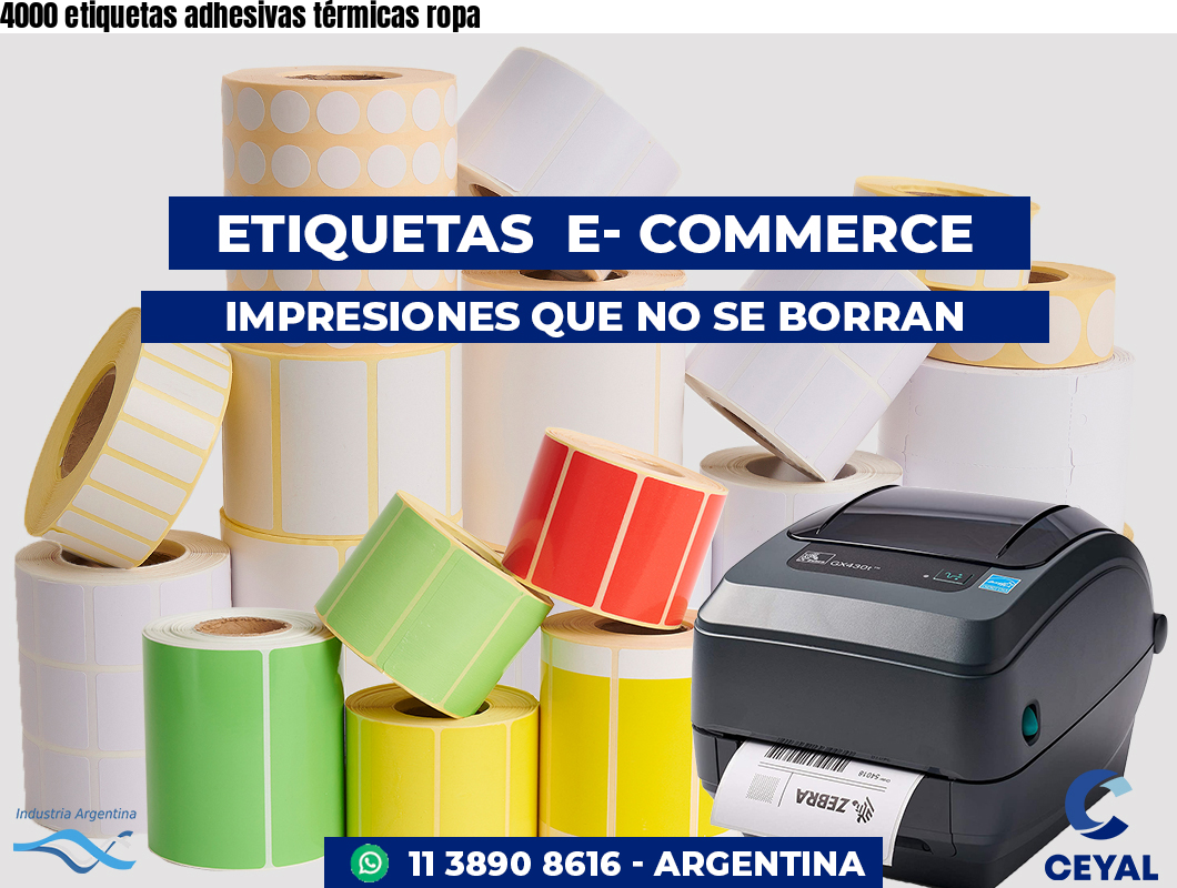 4000 etiquetas adhesivas térmicas ropa