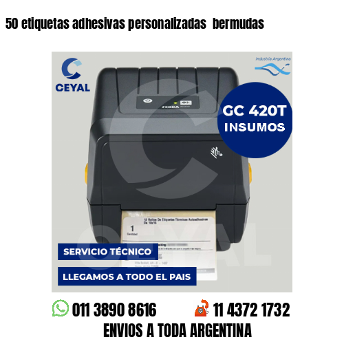 50 etiquetas adhesivas personalizadas  bermudas